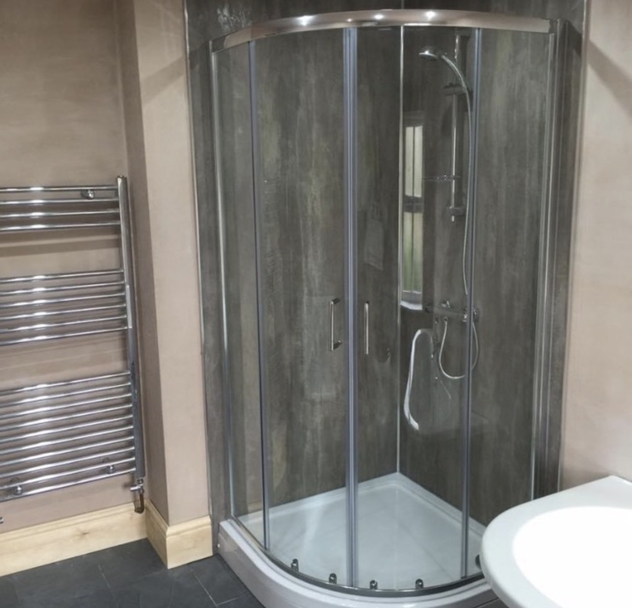 Shower in the completed new build