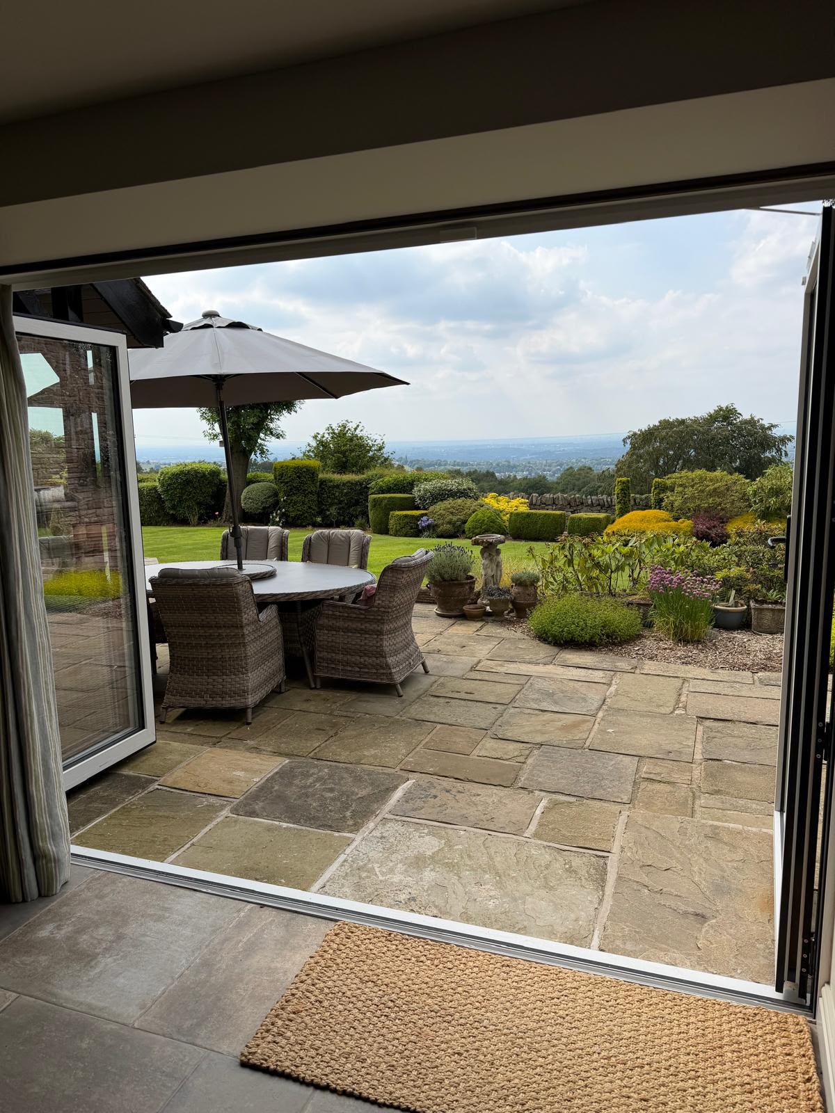 View through new bi-fold doors from kitchen