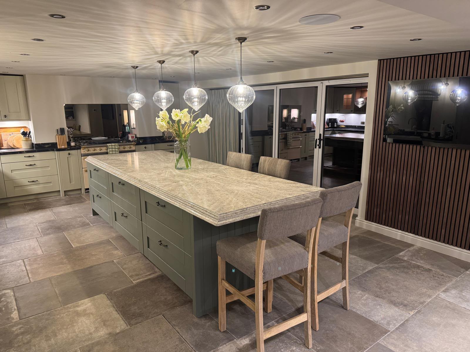 Completed kitchen with island