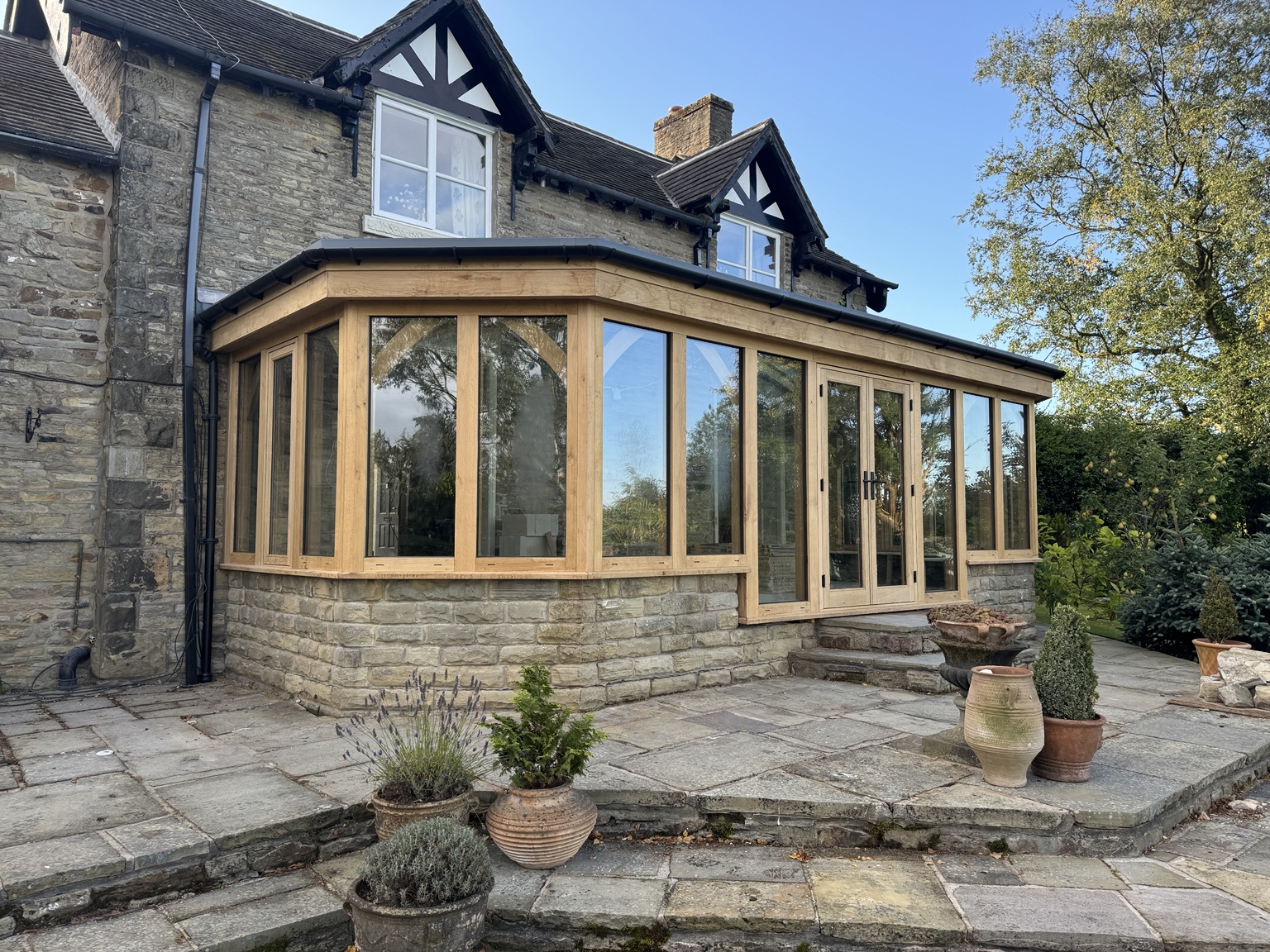 Completed timber orangery exterior